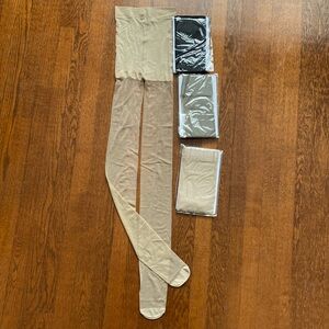 3 Pairs Sheer Pantyhose (grey, black,tan)
